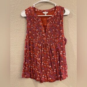 Lucky Brand Sleeveless Floral Blouse